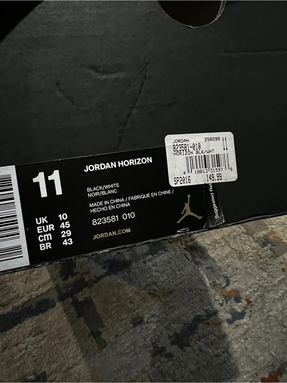 Jordan Horizon High-Top Sneakers in Black and Red.